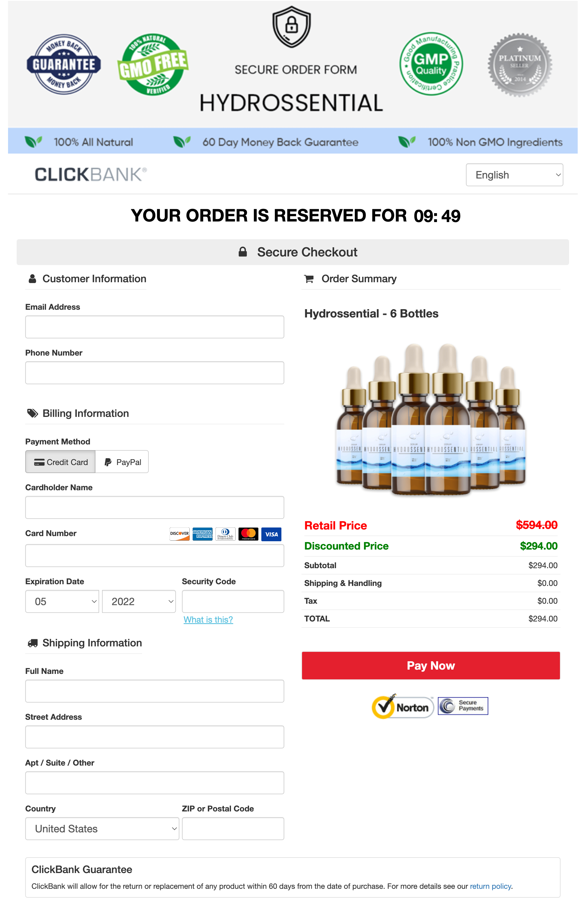 Hydrossential - Order Page